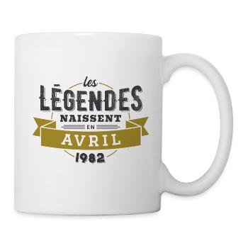 Les légendes naissent en avril 1982 - Mug blanc - blanc - Droite