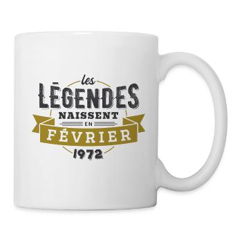Les légendes naissent en février 1972 - Mug blanc - blanc - Droite