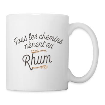 Tous les chemins menent au rhum 🥃 CADEAU HUMOUR - Mug blanc - blanc - Droite