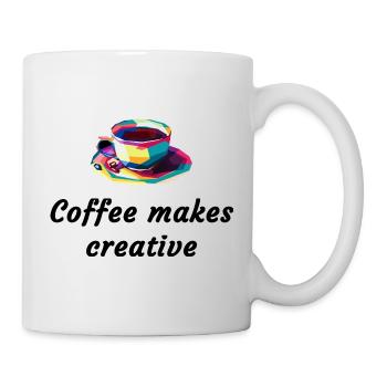 Kaffee, Coffee makes creative - Tasse - Weiß - Rechts