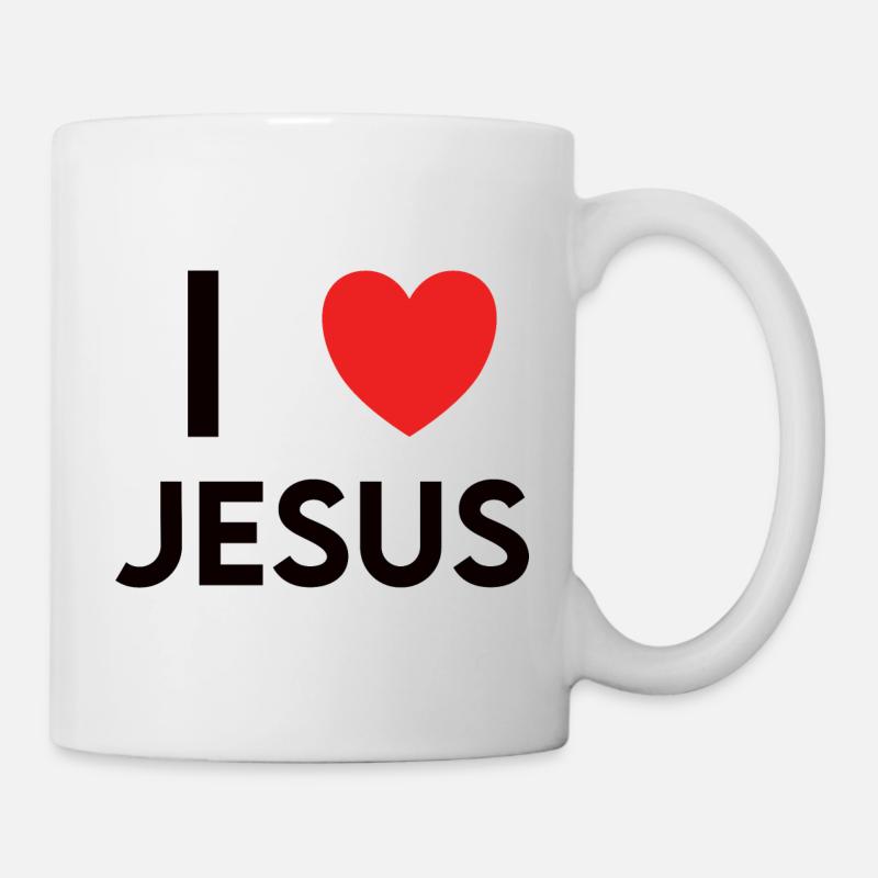 J’aime Jésus Cœur - Mug blanc - blanc