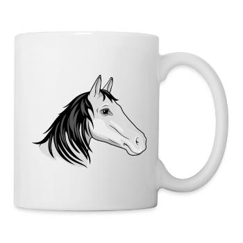 Pferdekopf - Tasse - Weiß - Rechts