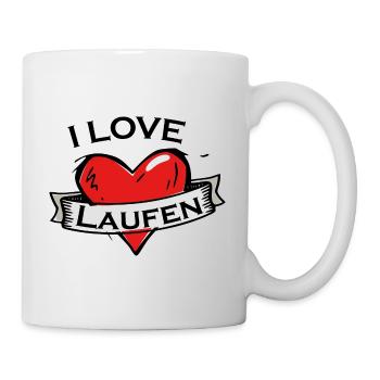 Laufen - Ich liebe Stadtnamen in Tattoo Stil - Tasse - Weiß - Rechts