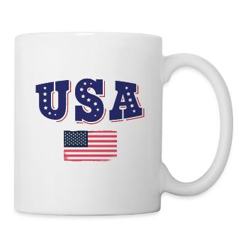 USA Fußball Trikot Amerikanische Flagge - Tasse - Weiß - Rechts