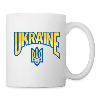 Logo de l’Ukraine Les armoiries soutiennent la paix - Mug blanc - blanc - Droite
