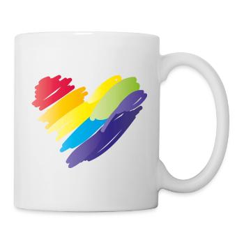 herz rainbow - Tasse - Weiß - Rechts