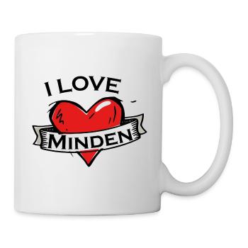 Minden - Ich liebe Stadtnamen in Tattoo Stil - Tasse - Weiß - Rechts
