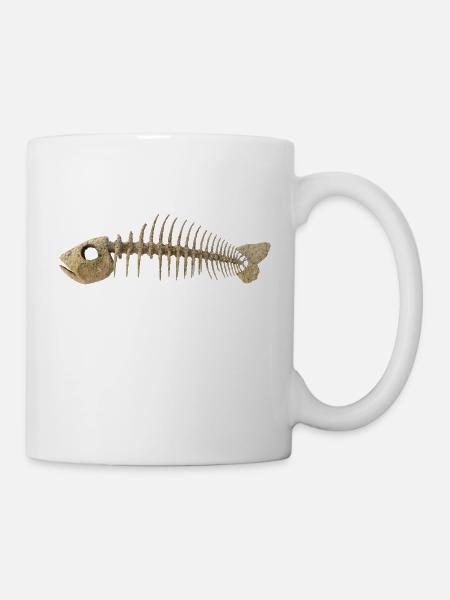 Fisch Gräten - Fish Skeleton Fish bone - Tasse - Weiß