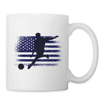 USA Fußball Trikot Amerikanische Flagge - Tasse - Weiß - Rechts