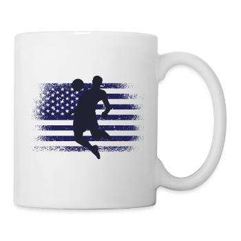 USA Fußball Trikot Amerikanische Flagge - Tasse - Weiß - Rechts