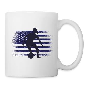 USA Fußball Trikot Amerikanische Flagge - Tasse - Weiß - Rechts