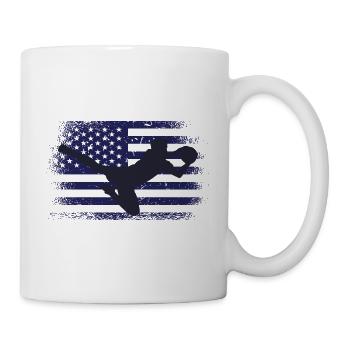 USA Fußball Trikot Amerikanische Flagge - Tasse - Weiß - Rechts