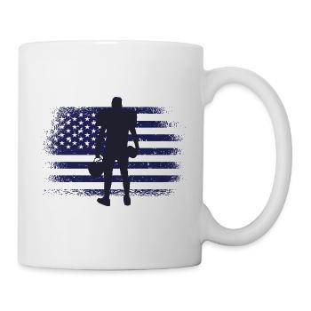 Maillot de football américain Drapeau des États-Unis - Mug blanc - blanc - Droite