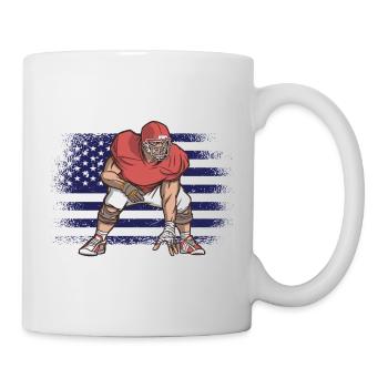 Maillot de football américain Drapeau des États-Unis - Mug blanc - blanc - Droite