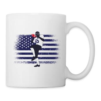 Maillot de football américain Drapeau des États-Unis - Mug blanc - blanc - Droite