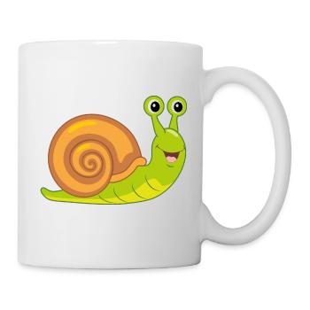 Funny smiling snail - Mug - white - Right
