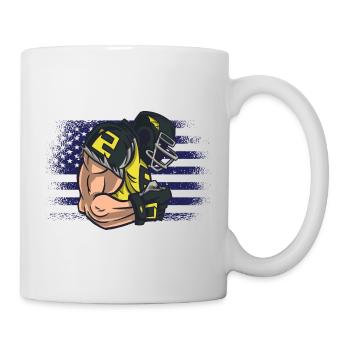 Maillot de football américain Drapeau des États-Unis - Mug blanc - blanc - Droite