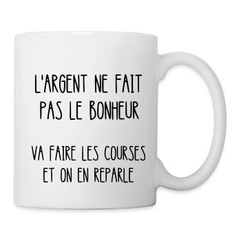 l'argent ne fait pas le bonheur - Mug blanc - blanc - Droite