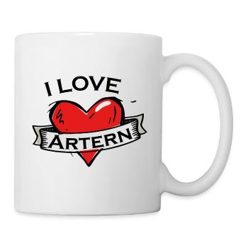 Artern - Ich liebe Stadtnamen in Tattoo Stil - Tasse - Weiß - Rechts