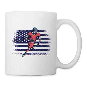 Maillot de football américain Drapeau des États-Unis - Mug blanc - blanc - Droite