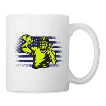 Maillot de football américain Drapeau des États-Unis - Mug blanc - blanc - Droite