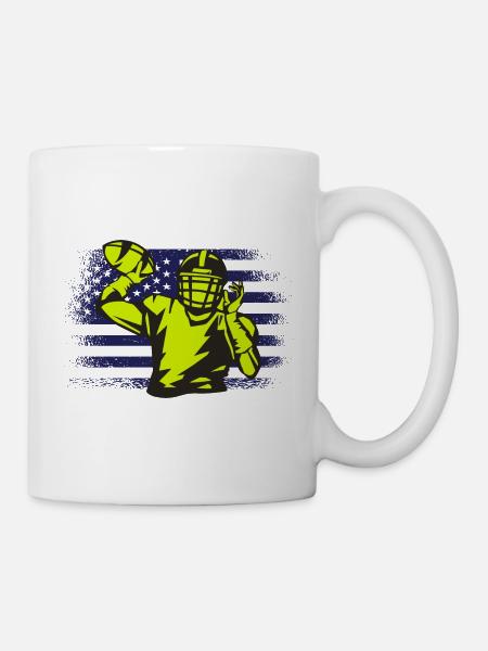 American Football Trikot USA Flagge - Tasse - Weiß
