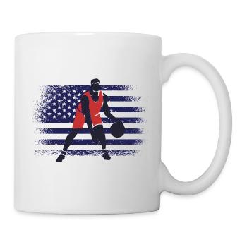 Basketball Fan Jersey USA Flag - Mug - white - Right