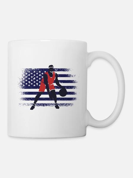 Basketball Trikot USA Flagge - Tasse - Weiß