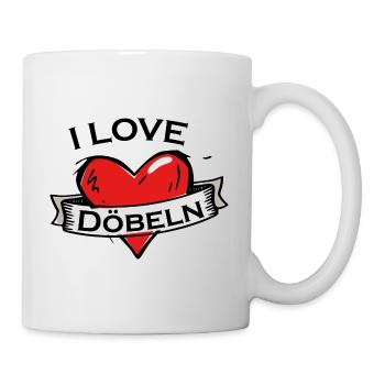 Döbeln - Ich liebe Stadtnamen in Tattoo Stil - Tasse - Weiß - Rechts
