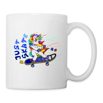 licorne de patinage - Licorne sur skateboard - Mug blanc - blanc - Droite
