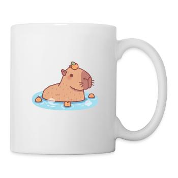 Cute Capybara Chilling In Hot Spring - Mug - white - Right