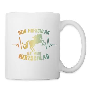 Herzschlag Pferd Hufschlag - Tasse - Weiß - Rechts