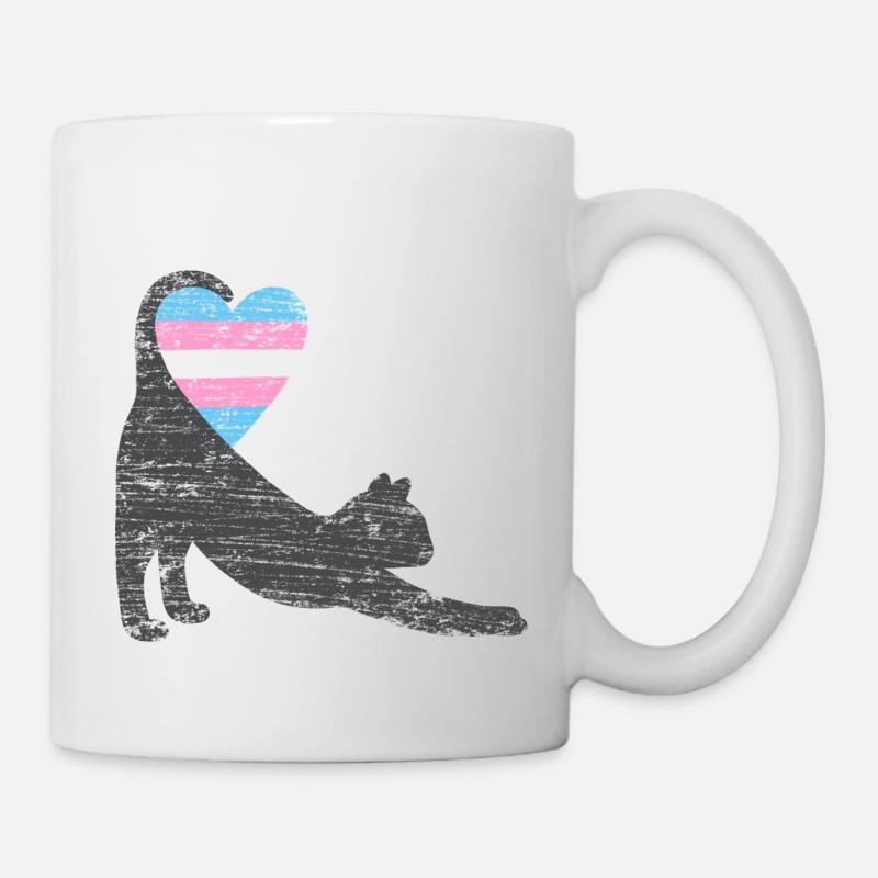 trans flag cat I - Tasse - Weiß