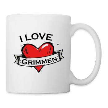 Grimmen - Ich liebe Stadtnamen in Tattoo Stil - Tasse - Weiß - Rechts