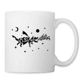 Der schwarze Drache - Tasse - Weiß - Rechts