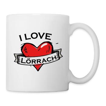 Lörrach - Ich liebe Stadtnamen in Tattoo Stil - Tasse - Weiß - Rechts
