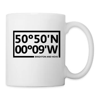 Coordonnées de Brighton et Hove - Mug blanc - blanc - Droite