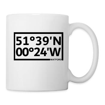 Watford Koordinaten - Tasse - Weiß - Rechts