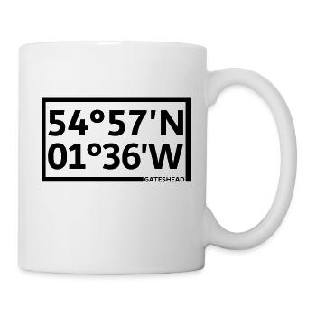 Gateshead Koordinaten - Tasse - Weiß - Rechts