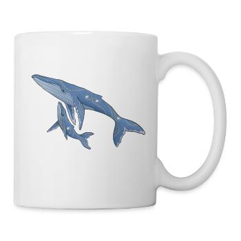 Buckelwale mit Goldmuster - Tasse - Weiß - Rechts