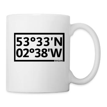 Coordonnées de Wigan - Mug blanc - blanc - Droite