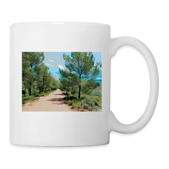 Zeichnung der Provence - Wanderweg - Tasse - Weiß - Rechts