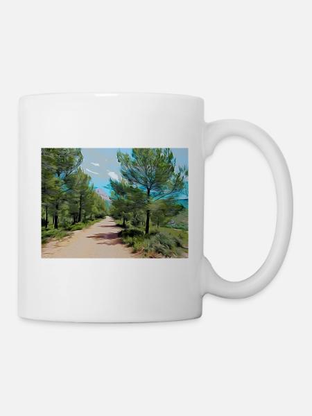 Drawing of Provence - Hiking trail - Mug - white