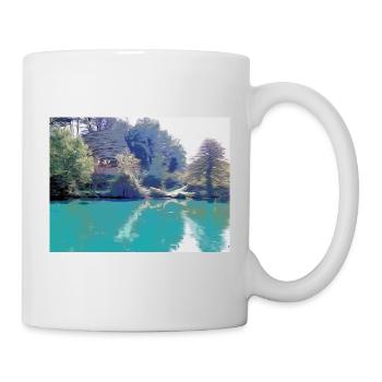 Zeichnung der Provence - Landschaftsbrunnen von Vaucluse - Tasse - Weiß - Rechts