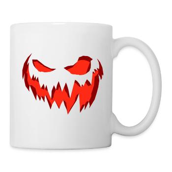 Effrayant visage de citrouille effrayant Halloween - Mug blanc - blanc - Droite