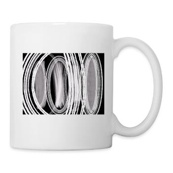 Cooles schwarz weißes Muster Design - Tasse - Weiß - Rechts