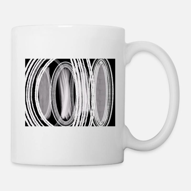 Design de motif noir et blanc cool - Mug blanc - blanc