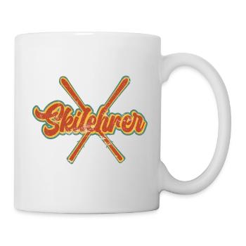 Skilehrer Skifahrer Skilehrerin Skier Vintage - Tasse - Weiß - Rechts