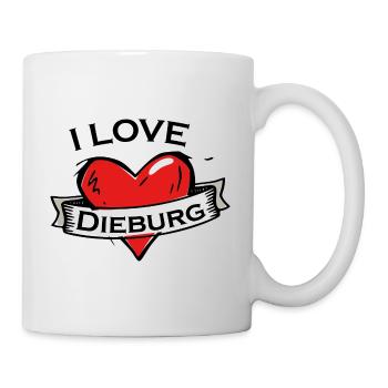 Dieburg - Ich liebe Stadtnamen in Tattoo Stil - Tasse - Weiß - Rechts