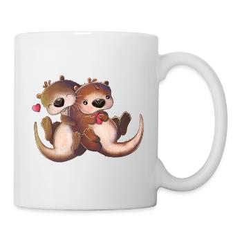 Sweet Otters Love Heart Otters in Love - Mug - white - Right